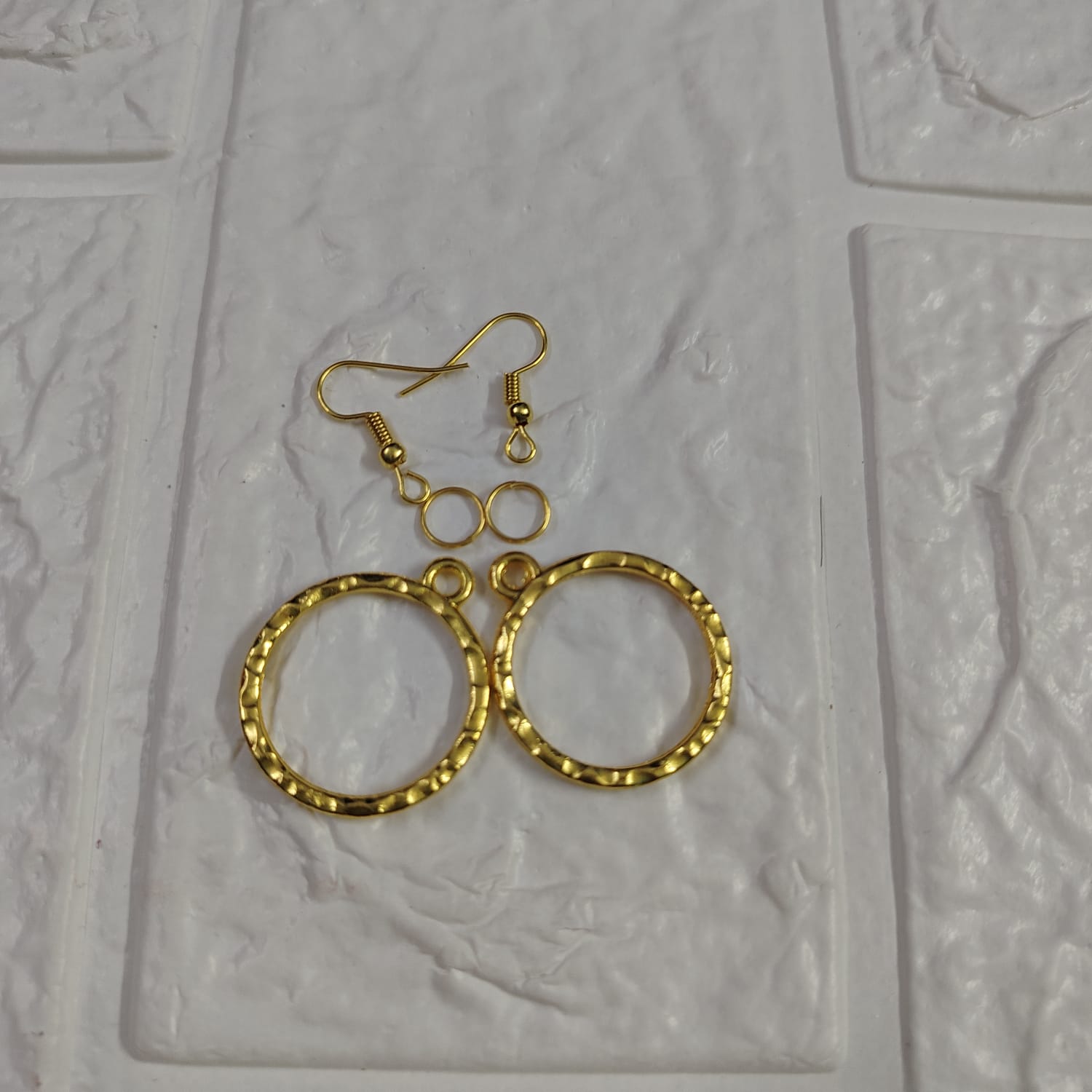 Oxidised Golden Bezels Earrings
