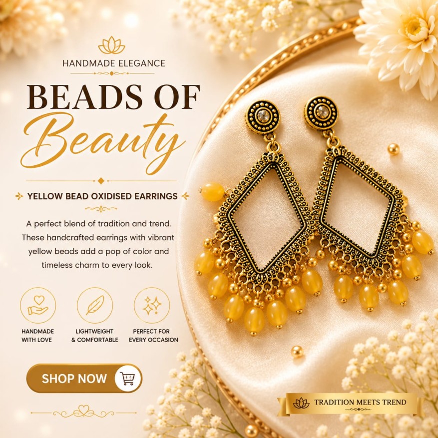 Geometric Antique Gold Earrings