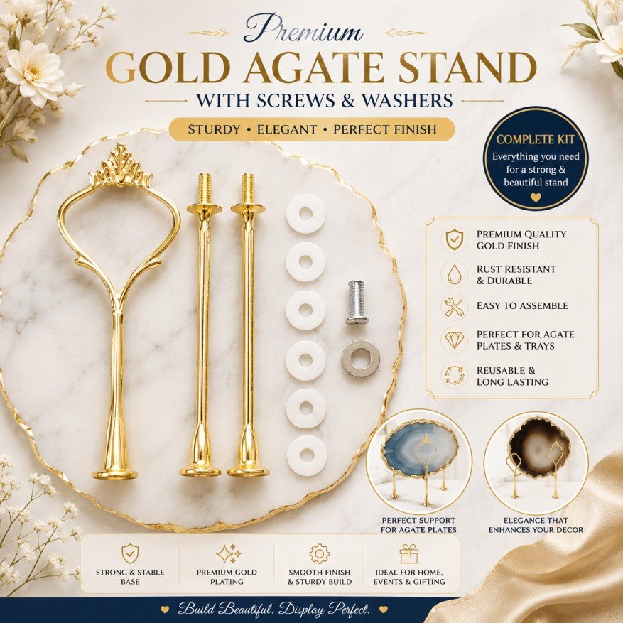 Gold Agate Stand Hardware Kit